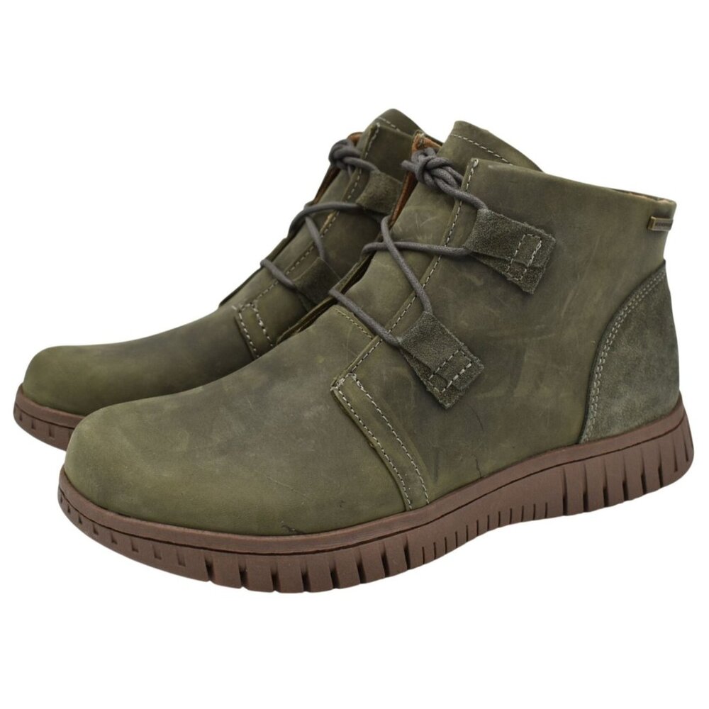 Comfortiva Womens Size 7.5 Corine Olive Nubuck Zip Ankle Booties Boots Shoes